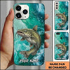 Maxcorners Fishing Teal Aqua Marble Wave Customized Name 3D Cap