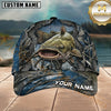 Maxcorners Fishing Blue Camo Water Splash Customized Name 3D Cap