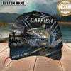 Maxcorners Fishing Geometric Metal Armor Lakeside Scene Customized Name 3D Cap