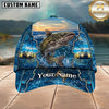 Maxcorners Fishing Ocean Sunset Scene Customized Name 3D Cap