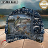 Maxcorners Fishing Blue Digital Camo Lake Splash Customized Name 3D Cap
