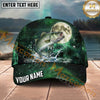 Maxcorners Fishing Moonlight Galaxy Splash Personalized Name 3D Cap (12 Fish Species)