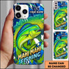 Maxcorners Olive Geometric Grunge Personalized Name Phone Case (13 Fish Species)
