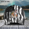 Maxcorners Fishing Hat Walleye Splash American Flag Personalized Name Cap (11 Breeds)