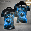 Maxcorners Bowling Neon Cyber Energy Ball and Pins Multiple Options Personalized Name, Team Name 3D Shirt