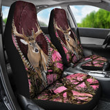 Maxcorners Pink Camo Deer Hunting Car Seat Covers