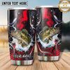 Maxcorners Fishing Tumbler Red Black Smoke Honeycomb Design Personalized Name Tumbler (13 Species)
