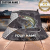 Maxcorners Fishing Dark Skull Fishing Adventure with Bold Rod Personalized Name 3D Bucket Hat (13 Fish Species)