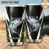 Maxcorners Fishing Tumbler Black White Honeycomb Wing Design Personalized Name Tumbler (13 Species)
