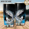 Maxcorners Fishing Tumbler Black Blue Double Catch Honeycomb Design Personalized Name Tumbler (13 Species)