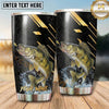 Maxcorners Fishing Tumbler Black Gold Speed Line Design Personalized Name Tumbler (13 Species)