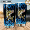Maxcorners Fishing Tumbler Electric Blue Fire Design Personalized Name Tumbler (13 Species)