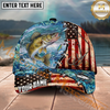 Maxcorners Fishing  American Flag Fishing Hook Multi Options Personalized Name 3D Classic Cap (11 Fish Species)