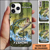 Maxcorners Green Grunge Water Splash Personalized Name Phone Case (13 Fish Species)