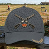 Maxcorners Trap Shooting Black Embossed Clay Pattern Crossed Shotguns Gold Badge Personalized Classic Cap