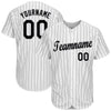Maxcorners Custom White Black Pinstripe Black-Gray Baseball Jersey LM2605