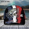 Maxcorners Fishing Paint Scratch American Flag Pattern Sport Pattern Personalized Name 3D Cap (11 Breeds)