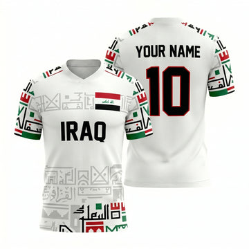 Maxcorners Iraq Soccer Lover Personalized 3D Fan Jersey Custom Football T Shirt