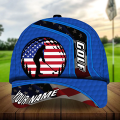 Maxcorners Golf Premium Unique American Golfer Personalized Name All Over Printed Cap