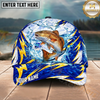 Maxcorners Fishing Lightning Splash Blue Pattern Personalized Name Classic 3D Cap (9 Breeds)