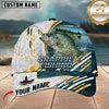Maxcorners Fishing Blue Gold Water Camo Strike Customized Name 3D Cap