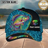 Maxcorners Fishing Neon Rainbow Water Ripple Weekend Hooker Customized Name 3D Cap
