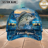 Maxcorners Fishing Ocean Sunset Scene Customized Name 3D Cap