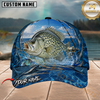 Maxcorners Fishing Ocean Blue Water Splash Customized Name 3D Cap