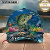 Maxcorners Fishing Blue Coral Reef Customized Name 3D Cap