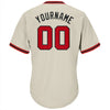 Maxcorners Custom Cream Red-Black Authentic Throwback Rib-Knit Baseball Jersey Shirt LM2605