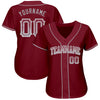 Maxcorners Custom Crimson Gray-White Authentic Drift Fashion Baseball Jersey LM2605