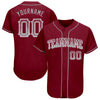 Maxcorners Custom Crimson Gray-White Authentic Drift Fashion Baseball Jersey LM2605