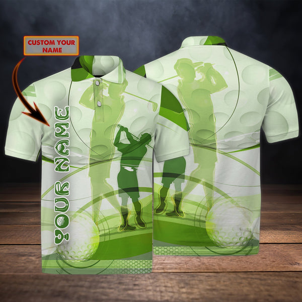 Maxcorners Golf Green Customized Name 3D Shirt