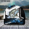 Maxcorners Fishing Blue Flame Sport Pattern Personalized Name 3D Cap (11 Breeds)