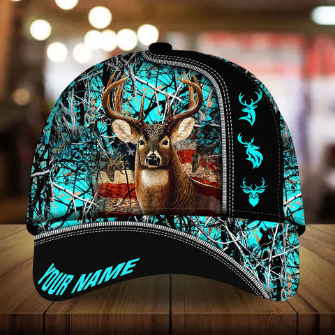 Maxcorners The Best Deer Hunting Leather Personalized Hats 3D Multicolored