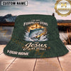 Maxcorners Fishing Sunset Fishing Scene with Bold Angler Personalized Name 3D Bucket Hat (13 Fish Species)