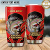 Maxcorners Fishing Tumbler Red Black Fiery Action Design Personalized Name Tumbler (13 Species)