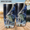 Maxcorners Fishing Tumbler Black Silver Lightning Bolt Design Personalized Name Tumbler (13 Species)