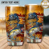 Maxcorners Fishing Tumbler Retro Orange Fishing Beer Design Personalized Name Tumbler (13 Species)