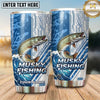 Maxcorners Fishing Tumbler Light Blue Tech Circuit Design Personalized Name Tumbler (13 Species)