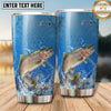Maxcorners Fishing Tumbler Bright Blue Water Ripple Design Personalized Name Tumbler (13 Species)