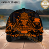 Maxcorners Fishing Reaper Neon Green Skull Multi Options Personalized Name 3D Cap (6 Colors)