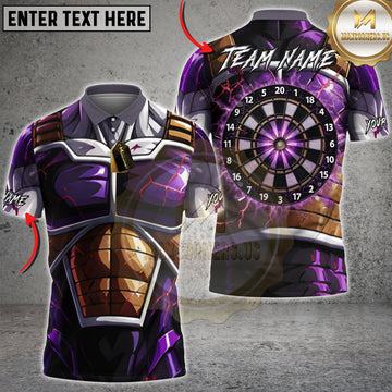 Maxcorners Purple Thunder Warrior Armor Personalized Dartboard Multi Options Personalized Name, Team Name 3D Shirt
