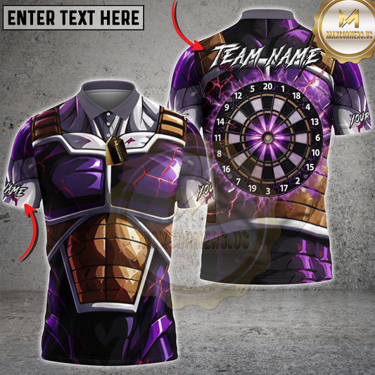 Maxcorners Purple Thunder Warrior Armor Personalized Dartboard Multi Options Personalized Name, Team Name 3D Shirt