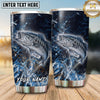 Maxcorners Fishing Tumbler Midnight Ocean Storm Design Personalized Name Tumbler (13 Species)