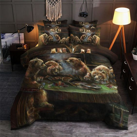 Maxcorners Bear Hunter's Camouflage Bedding Set