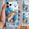 Maxcorners Ocean Wave Scale Pattern Personalized Name Phone Case (13 Fish Species)