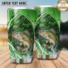 Maxcorners Fishing Tumbler Emerald Green Swoosh Honeycomb Design Personalized Name Tumbler (13 Species)