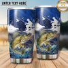 Maxcorners Fishing Tumbler Moonlit Lake Casting Scene Design Personalized Name Tumbler (13 Species)