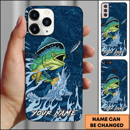 Maxcorners Mahi-Mahi Fishing Jumping Fish Lure Action Personalized Name Phone Case